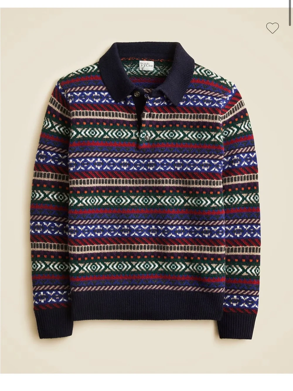 J.Crew Fair Isle sweater-polo in wool